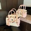 Bolso de Mano de Bloques de Color de Alta Gama Estilo Nuevo Primavera 2026 Bolso Pequeño Cuadrado Platino para Mujer Versátil para el Trabajo Hombro Cruzado Bolso Kelly