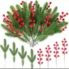 Amazon Ramas de Pinos de Tres Puntas Bayas Rojas Navidad Comercio Exterior Especial Navidad Producto Más Vendido Pinos de Tres Puntas