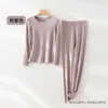 Ropa de Otoño para Mujer Silk Ryder Velvet Fibra Calefactora Ajuste Ceñido Adelgazante Mantenimiento del Calor Pantalones Largos Traje de Mujer de Terciopelo de Cara Única Seda Cachemira