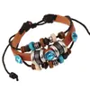 Pulsera europea y americana nueva pulsera de cuero con cuentas suministro directo de fábrica venta caliente joyería personalizada joyería de estilo étnico