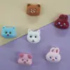 Accesorios de resina con cabeza de animal lindos, pegamento de crema, adornos para el cabello DIY, gato, conejo y oso en miniatura, materiales para joyería hechos a mano