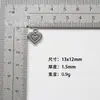 Acessórios DIY de Liga de Zinco 13x12mm Pingente Duplo Coração Brilhante Corrente para Colar Pulseira Celular Acessórios para Joias Atacado