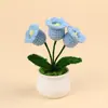 Planta em Vaso Girassol de Lã Acabada, Flor Artificial Lírio-do-Vale, Decoração de Mesa Tulipa, Presente de Dia dos Namorados para Professores e Colegas