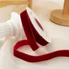 Cinta de Terciopelo de un Solo Lado Rojo Vino Cincha de Terciopelo DIY Hecho a Mano Lazo Ramo Embalaje de Regalo Transfronterizo