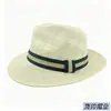Sombrero de paja directo de fábrica, unisex, transpirable, de protección solar estilo jazz, sombrero de paja para sombra en vacaciones al aire libre, personalizable