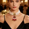 Collar de Perlas Europeo y Americano Transfronterizo Multicapa Adorno Niolore Abanico Retro Artístico Borla de Perlas Set para Mujer