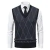 Chaleco de Punto sin Mangas Ropa Interior para Hombre Otoño e Invierno Cálido Delgado Chaleco de Punto Chaqueta para Hombre M63-P22