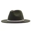 Sombrero de Sol para Exteriores Clásico Fieltro Fedora Ala Ancha Moda Sombrero Jazz con Hebilla de Cinturón