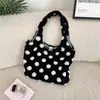 410263 Otoño/Invierno 2025 Nueva Linda Bolsa de Peluche para Mujer, Bolso Cubo de Lunares Simple a la Moda, Bolsa Chaleco