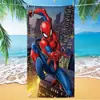 Toalla de playa Marvel Spider-Man de exportación transfronteriza, microfibra ultrafina, doble cara, absorbente, toalla de baño de playa de dibujos animados para niños