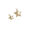 Pingente de Estrela de Cinco Pontas Tridimensional Brilhante Preserva Cor Preenchido com Ouro 14K Pingente de Joia para Pulseira Colar DIY Feito à Mão Acessório Feito à Mão
