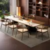 Despejar sala de estar mesa de té grande y larga con sofá estilo chino nuevo madera maciza lujo ligero estilo nuevo de alta gama mesa de té de losa de roca preparar té jefe