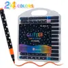 Marcador de Brillo de Dos Colores de Doble Punta Pluma de Acuarela de Punta Suave para Cuadernos Especial Pincel de Brillo para Niños No Tóxico y Lavable