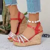 Sandalias de cuña simples para mujer, modelo nuevo de verano 2026, comercio exterior transfronterizo, sandalias casuales cómodas y versátiles para mujer