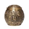 Latas de Chá Tigela da Fortuna de Latão Selecionada Cuidadosamente com Tampa, Pote de Arroz, Pequeno Ornamento de Escritório, Decoração de Estudo, Presente para Cerimônia de Abertura