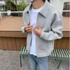 Cárdigan Versátil de Color Sólido para Hombre de Moda de Verano con Cuello Revatible, Sudadera para Adolescentes, Chaqueta de Estilo Perezoso con Doble Cremallera