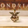 Joyería Shi Ying G14 vintage hueco arte alas corazón hueco forma de saquito bola se puede abrir collar cadena de suéter
