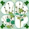 Decoraciones Artificiales de Rama de Trébol de Cuatro Hojas para St. Decoraciones Verdes Irlandesas para el Día de San Patricio con Forma de Corazón de Baya