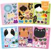 Gato Dibujo Animado Rompecabezas DIY Juego para Niños Sticker Maquillaje de Gato Sticker Manualidad Animal para Niños Regalo de Cumpleaños