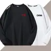 Nova Camiseta de Manga Longa com Gola Redonda para Primavera e Outono de 2025, Moletom Espessado Versátil da Moda, Camiseta Básica Unissex