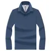 Camisa polo masculina simples de manga longa, feita de algodão piquet, com colarinho dobrável, adequada para uso business casual, disponível em várias cores, peça básica versátil para homens jovens e de meia-idade