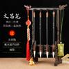 Set de Pinceles Wenchang al por mayor 4 Piezas + Colgante para Bolígrafo Portacepillos Adornos de Escritorio Li Bai Du Fu Tallados Cuatro Celebridades Listas Doradas