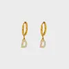 Moda Europea y Americana Pendientes Simples Populares Acero Inoxidable Chapado en Oro Circonita Incrustada Pendientes de Letra Inglesa Pendientes para Mujer
