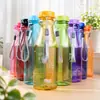 Botella de refresco irrompible de color caramelo, de plástico transparente, sellada, portátil, deportiva, de mano, 550 ml