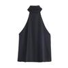 Moda Europea y Americana Transfronteriza Ins Celebridad de Internet Estilo Popular Chica Sexy Picante Top Halter con Lunares y Decoración de Moño con un Toque de Alta Gama