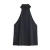 Estilo Europeo y Americano Transfronterizo Z Nueva Moda Elegante Ropa para Mujer al por Mayor Top Halter Decorado con Lazo 2180105
