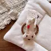 Diadema de Tela Estampada con Cabeza de Animal para Niños Coreanos Otoño e Invierno Familia Dibujos Animados Cachorro Gato Cola de Caballo Cuerda Grande