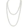 Collar para Mujer Estilo Francés, Largo con Perlas Artificiales Ecológicas Personalizable Cadena para Suéter de Perlas Sintéticas, Modelo Nuevo Versátil y Elegante