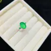 Anillo para Mujer con Calcedonia Verde Hielo Incrustada Plateado al Por Mayor Comparable al Jadeíta Jade Regalos para Transmisión en Vivo