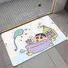 Tapete Antiderrapante de Banheiro Doméstico Desenho Animado Crayon Xiaoxin Tapete para Porta de Vaso Sanitário Tapete de Chão Absorvente de Água Secagem Rápida Resistente à Sujeira Tapete para Pés