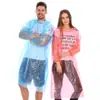 Impermeable desechable de PE transparente para exteriores, viajes, rafting, montañismo, conciertos, poncho transparente de punto grueso