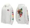 25 Nueva Sudadera con Capucha y Cremallera de Colores Cruzados Otoño e Invierno Chaqueta Sudadera Mismo Estilo para Hombres y Mujeres Chaqueta Casual
