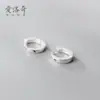 Pendientes de Moda Asimétricos de Sol y Luna de Plata S925 Nalan, Pendientes Pequeños de Aro Estilo Coreano Moderno G4474