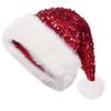 Nuevo Sombrero Decorativo Navideño de Atmósfera Sombrero de Lentejuelas de Doble Capa Sombrero de Felpa Haipai Sombrero Grueso de Pelo Largo Extra Grande para Adultos y Niños