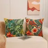 Capa de Almofada para Sofá Estilo Europeu e Americano Frutas Tropicais Tecido Imitação de Linho 45x45cm Sala de Estar Quarto Capa de Almofada Decorativa Fabricante