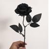 Ramo de Rosa Única Negro Puro Simulado Festival de Fantasmas de Halloween Estilo Gótico Serie Oscura Flores Falsas Decorativas