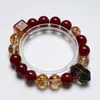 Pulseira Artesanal Smile of Remembrance com Peixe Koi em Folha de Ouro de Cristal Natural para Mulheres, Estilo Novo Versátil, Pulseira Clareadora de Pele Atacado