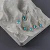 Pulsera con colgante de gota de agua de circón incrustado en oro real de 18 quilates electrochapado, collar, coronas antiguas de bricolaje, todo el material para pendientes