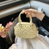 Bolsa de almohada portátil de diseño de nicho transfronterizo para mujer, bolsa cuadrada pequeña con hilo bordado de diamante rombo, bolso cruzado de moda nuevo y moderno