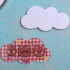 Desenho Animado Xadrez Pequeno Animal Acrílico Nuvem DIY Acessórios de Cabelo Adorno Grampo de Cabelo Patche Franja Lateral Presilha Acessórios