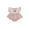 Vestido de crepé calado de encaje para niña de verano, mono versátil de una pieza para bebé para un mes y un año de edad