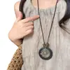 Collar Colgante Redondo de Plumas Estilo Étnico Bohemio Lujo Accesible Cadena de Suéter de Gama Alta Collar Personalizado de Moda para Mujer