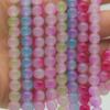 Imitação direta de vidro de fábrica Jade Pearl Jewelry 8mm duas cores frisado DIY contas soltas jade quebrado contas redondas