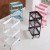 Cesta de Frutas y Verduras para Snacks Estante Cocina Plegable Carrito Pequeño Estante de Almacenamiento Sala de Estar Móvil Estante de Almacenamiento de Múltiples Niveles de Pie