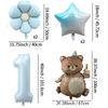 Set de globos de película de aluminio de 40 pulgadas color caramelo, blanco leche, azul talco para bebé, digital, mate, oso mágico, pastel, flor de margarita