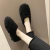 Sapatos Mao Mao Roupa de Inverno Feminina Forrados com Lã Sapatos de Plataforma Sapatos Quentes de Algodão Grosso Sapatos de Ervilha Versátil da Moda para Grávidas